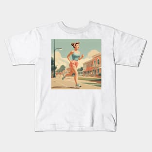 Street Jogging Vintage Style Pin Up Pace Kids T-Shirt